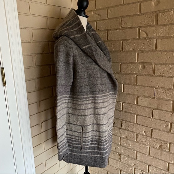 Vince Sophie Striped Blanket Cardigan Sweater Car Coat Wool Cashmere Yak Alpaca - Picture 3 of 7